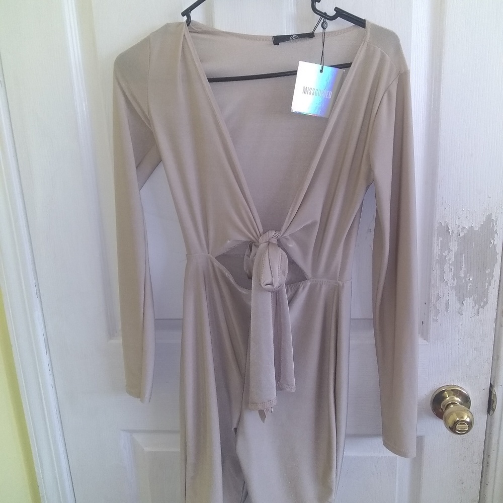 Missguided stone cutout romper